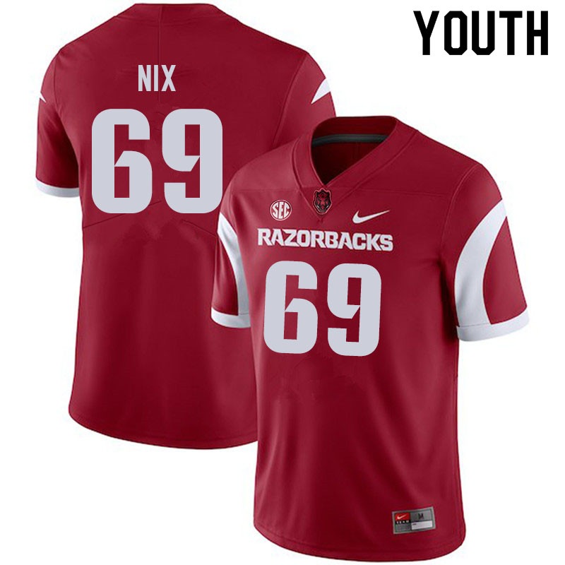 Youth #69 Austin Nix Arkansas Razorbacks College Football Jerseys Sale-Cardinal
